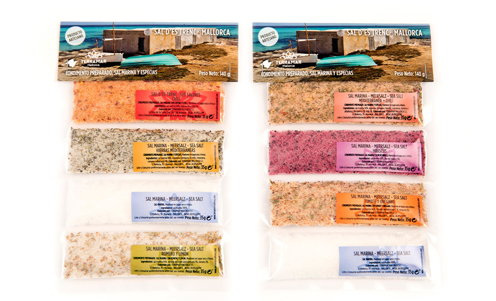 Pack bosas con 4 sabores de sal marina - terramarmallorca